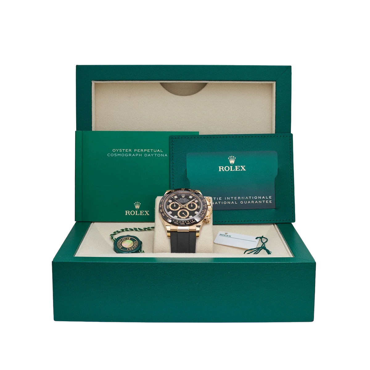 Daytona 40mm Yellow Gold Black Diamond Dial 116518LN