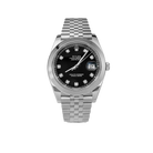 Datejust 126300 Smooth Bezel Watch 41mm Black Diamond Dial