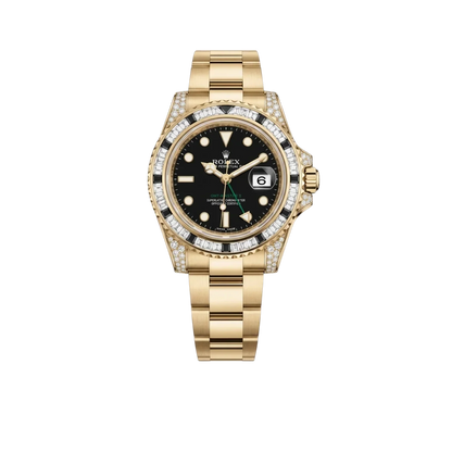 GMT Master II 18k Yellow Gold Diamond Black Sapphire 116758SANR