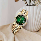 Day-Date 40mm | 18k yellow gold President bracelet | Green ombré dial Diamond bezel | Mens Watch 228398TBR