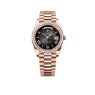 Day-Date 40 228345 Rose Gold Black Dial Diamond Bezel