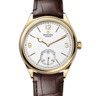 Perpetual 1908 39mm Yellow Gold White Dial Brown Alligator Leather Strap m52508-0006