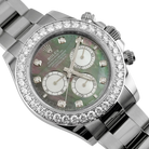 Daytona 40mm Oyster White Gold Black and White Mother of Pearl Diamond Dial & Bezel 126579RBR