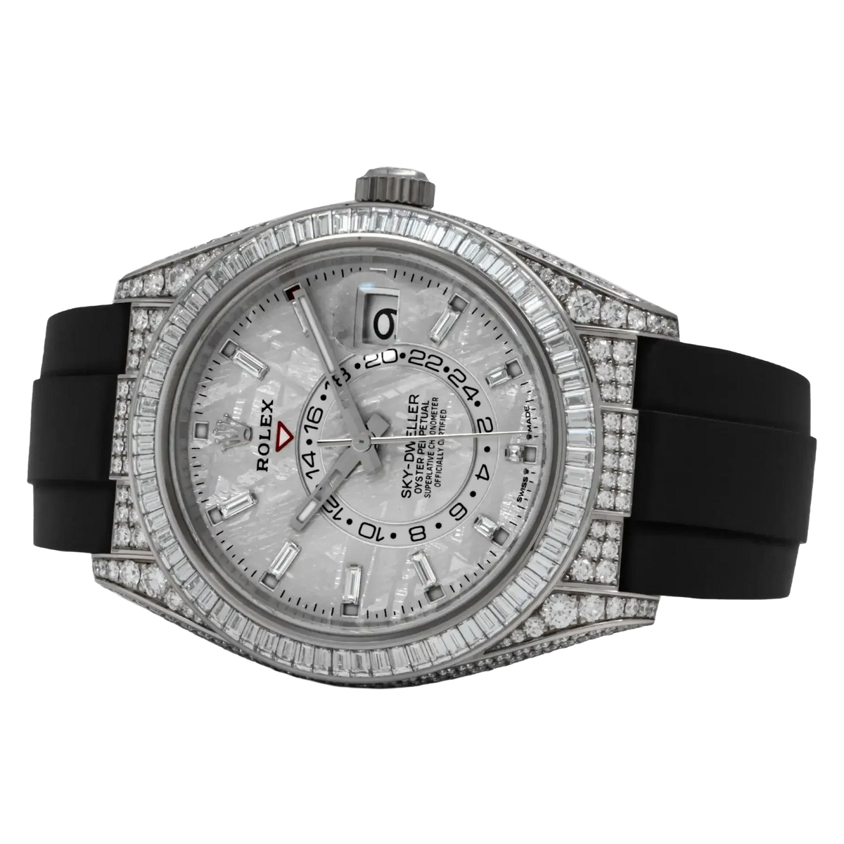Sky-Dweller 42mm 18K White Gold Meteorite Dial Diamond Watch 326259TBR