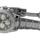 Daytona 40mm Oyster White Gold Black and White Mother of Pearl Diamond Dial & Bezel 126579RBR