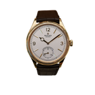 Perpetual 1908 39mm Yellow Gold White Dial Brown Alligator Leather Strap m52508-0006