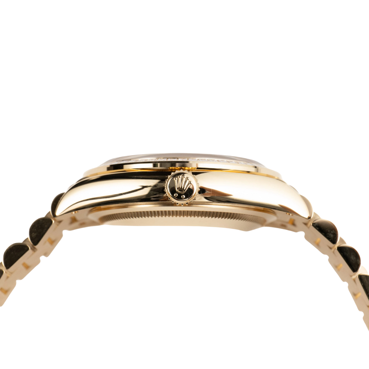 Day-Date 36mm Yellow Gold Turquoise Stone Diamond Roman Numerals Dial Diamond Bezel 128398TBR