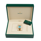 Day-Date 36mm Yellow Gold Turquoise Stone Diamond Roman Numerals Dial Diamond Bezel 128398TBR