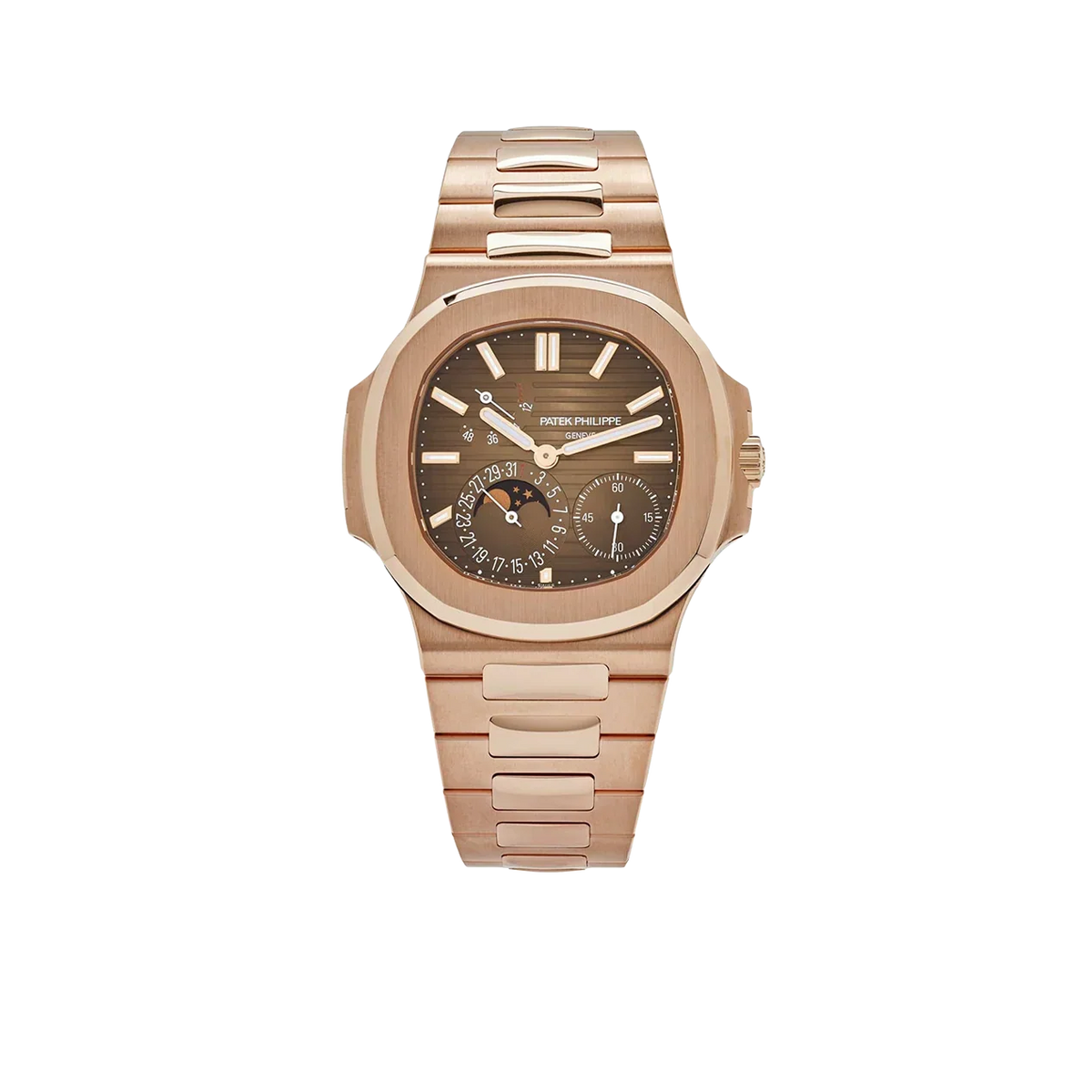 Nautilus 40mm 5712/1R-001 Moon Phase Power Reserve Rose Gold Brown Dial