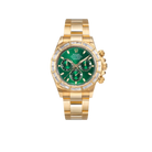 Daytona 40mm Green Dial 18K Yellow Gold Baguette Diamond Bezel Watch 116568BR (Super Clone)