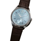 Perpetual 1908 39mm White Gold Platinum Ice Blue Dial Brown Alligator Leather Strap m52506-0002