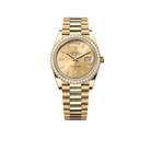 Day-Date 40mm 228348RBR Yellow Gold Diamond Bezel Champagne Diamond Dial