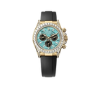 Daytona 126538TBR Yellow Gold Turquoise Stone Dial Diamond Bezel Oysterflex