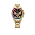 Daytona 126598RBOW 40mm Rainbow Yellow Gold Black Dial Sapphire Bezel