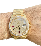 Day-Date 40mm Yellow Gold Diamond Ruby Pave Dial Diamond Bezel 228348RBR