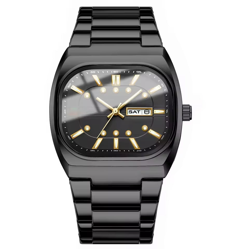 Yellow Gold Black Diamond Dial
