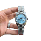 Day-Date 40mm Ice Blue Dial Baguette Set Bezel 228396TBR