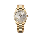 Day-Date 40 mm Yellow Gold Diamond Bezel Silver Dial M228348rbr-0007