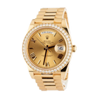 Day-Date 40 228348RBR Yellow Gold Diamond Bezel Champagne Roman Dial