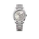Day-Date 40mm Silver Dial 18 kt White Gold Diamonds 228349RBR-0001