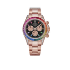Daytona 116595RBOW Rainbow Rose Gold Black Dial Sapphire Bezel