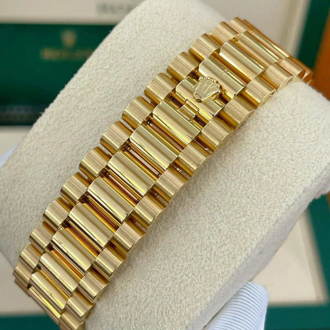 Day-Date 40mm Yellow Gold Black Baguette Diamond Dial Baguette Bezel m228398tbr-0001