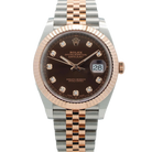 Datejust 41MM 126331 Chocolate Diamond Dial Fluted Bezel Two Tone Rose Gold Jubilee Bracelet