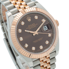 Datejust 41MM 126331 Chocolate Diamond Dial Fluted Bezel Two Tone Rose Gold Jubilee Bracelet