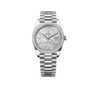 Day-Date 40mm Meteorite Dial, Platinum Diamonds M228349RBR-0040 New