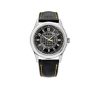 Calatrava 40mm 6007G-001 White Gold Black Dial Yellow Accents