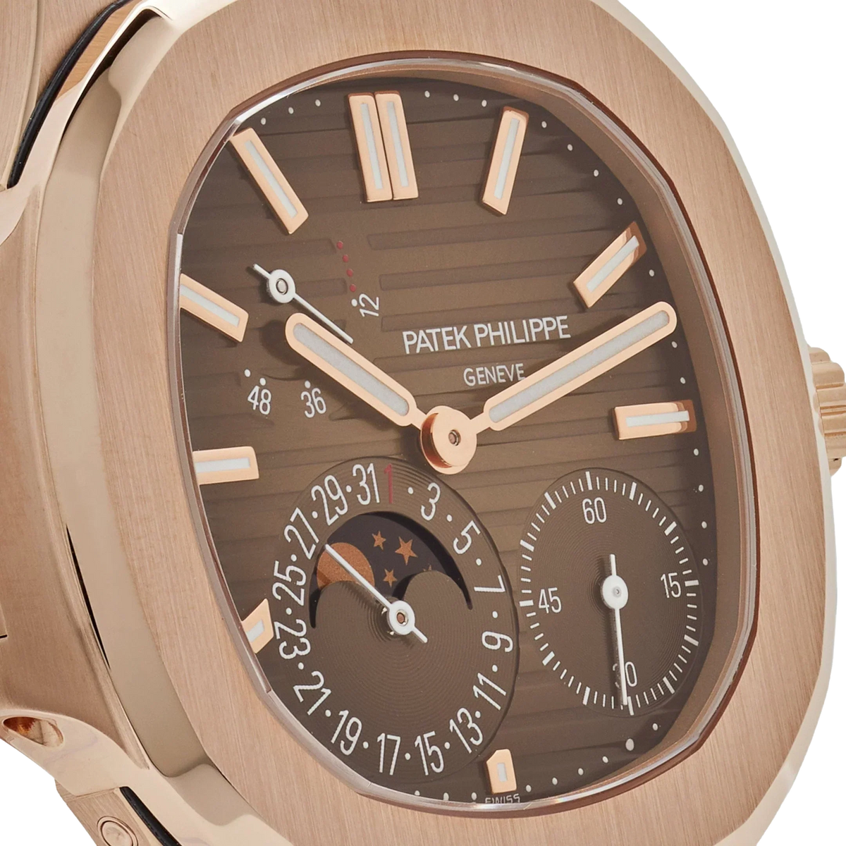 Nautilus 40mm 5712/1R-001 Moon Phase Power Reserve Rose Gold Brown Dial
