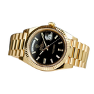 President Day-Date 40mm Black Dial Yellow Gold Diamond Mens Watch 228238