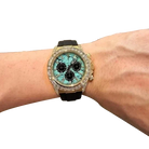 Daytona 126538TBR Yellow Gold Turquoise Stone Dial Diamond Bezel Oysterflex