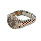 Lady-Datejust 31mm 278381RBR Stainless Steel Rose Gold Brown Roman Numerals Diamond Dial Diamond Bezel Jubilee