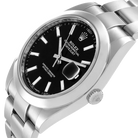 Datejust 41mm Black Dial Smooth Bezel Steel Mens Watch 126300
