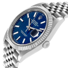 Datejust 41mm Steel White Gold Fluted Motif Dial Mens Watch 126334