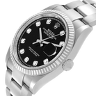 Datejust 36mm Steel White Gold Black Diamond Dial Mens Watch 126234
