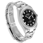 Datejust 36mm Steel White Gold Black Diamond Dial Mens Watch 126234