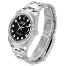 Datejust 36mm Steel White Gold Black Diamond Dial Mens Watch 126234