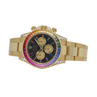 Daytona 126598RBOW 40mm Rainbow Yellow Gold Black Dial Sapphire Bezel