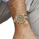 Daytona Eye of the Tiger 116598TBR Yellow Gold Diamond Dial with Diamond Bracelet (Super Clone)