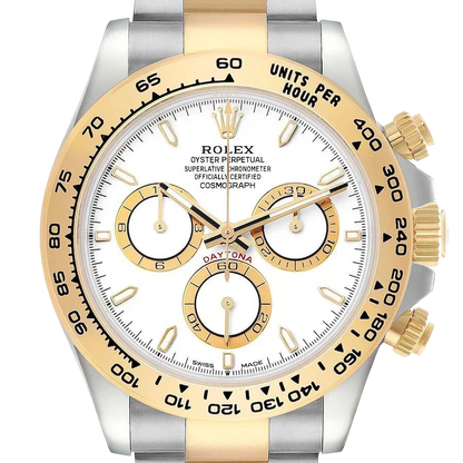 Daytona 40mm Steel Yellow Gold White Dial Mens Watch 126503