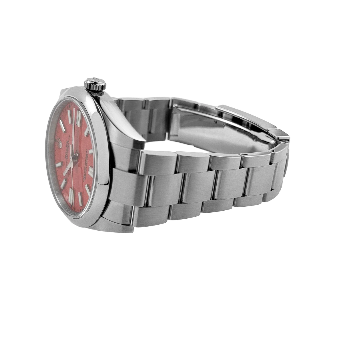 Oyster Perpetual 41mm Stainless Steel Coral Red Dial 124300 - 0007