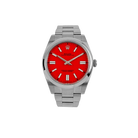 Oyster Perpetual 41mm Stainless Steel Coral Red Dial 124300 - 0007
