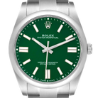 Oyster Perpetual 41mm Green Dial Steel Mens Watch 124300