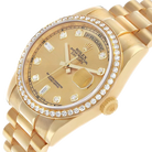 President Day-Date 36mm Yellow Gold Diamond Bezel Mens Watch 118348