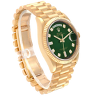 President Day-Date 36mm Yellow Gold Green Diamond Dial Mens Watch 128238