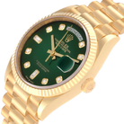 President Day-Date 36mm Yellow Gold Green Diamond Dial Mens Watch 128238
