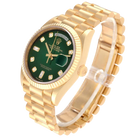 President Day-Date 36mm Yellow Gold Green Diamond Dial Mens Watch 128238