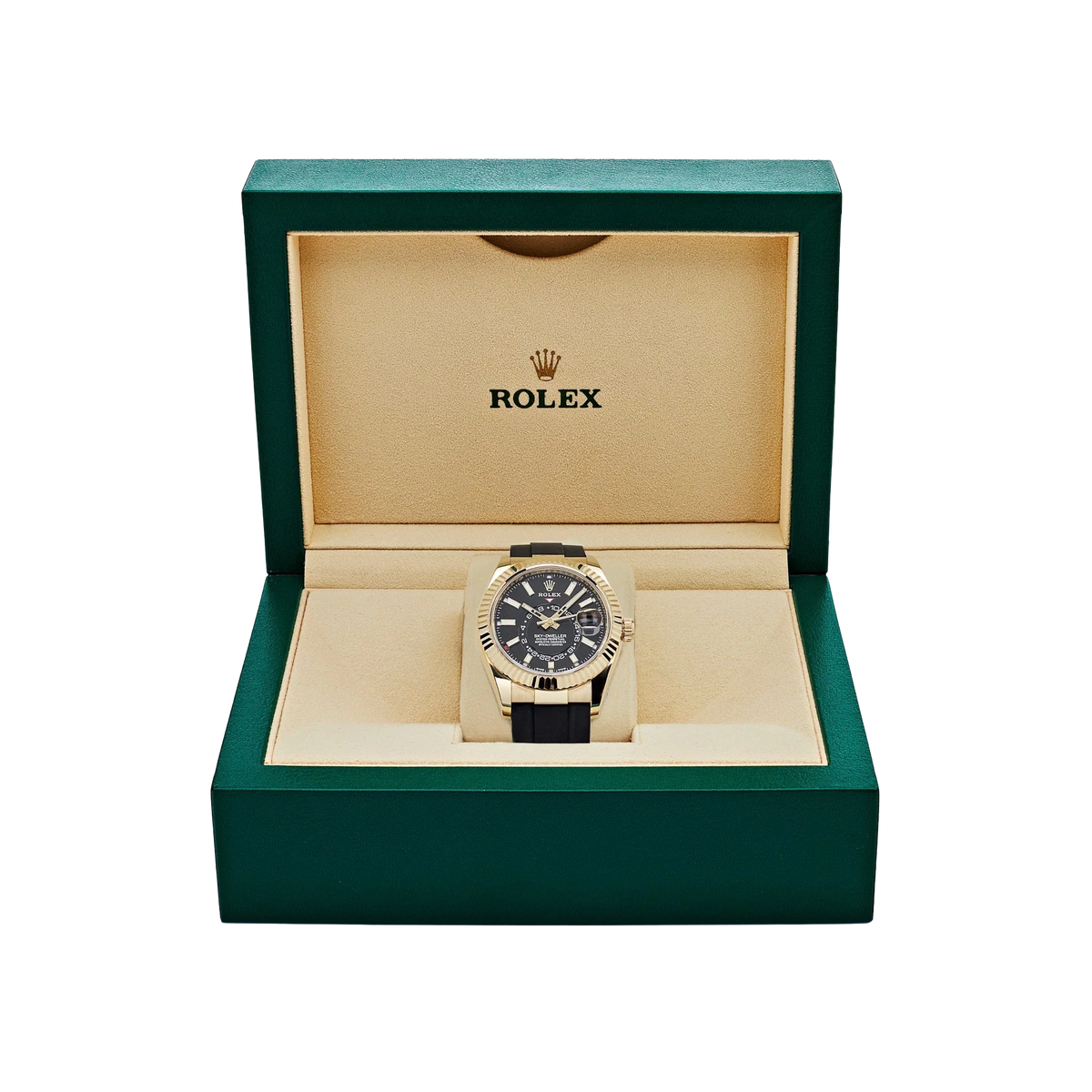Sky-Dweller 42mm Yellow Gold Bright Black Dial 336238